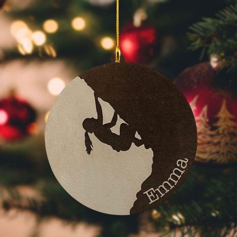 HomeDesign Personalized Rock Climbing Ornaments Custom Climbing Ornament Rock Climber Ornament, Mountain Climbing Bag, Climber Gift Bouldering Gifts Ornament Christmas Hanging Ornament