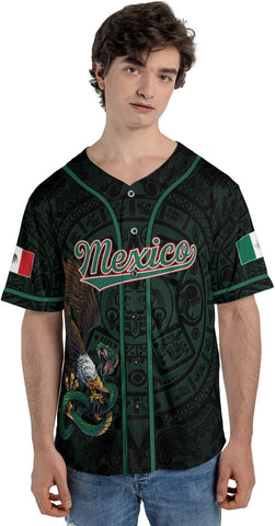 RoyalBro Personalized Mexico Baseball Jersey, Mexican Jersey for Men & Women, Mexican Flag Jersey, Mexico Shirt Camisa