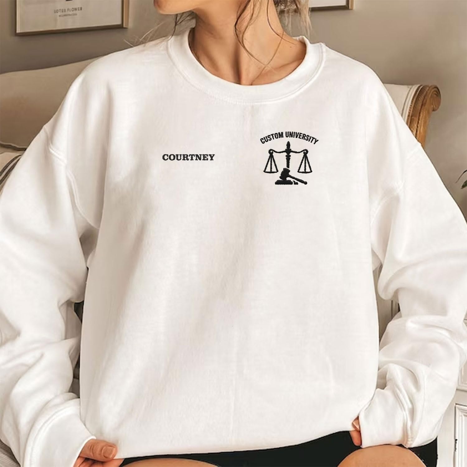 Suseaz Embroidered Lawyer Sweatshirt, Lawyers Tshirt, Law Student Shirt, Law School Graduate Gift For Attorney Sweatshirt Tee