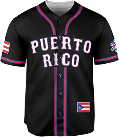 Personalized Puerto Rico Baseball Shirt, Customized Name, Number Puerto Rican Baseball Jersey for Men and Women S-5XL