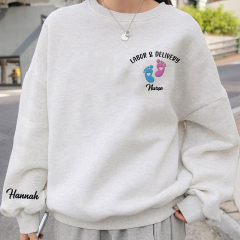 Leeprints L&D Sweatshirt, Personalized LD Shirt, Nurse Appreciation Gift