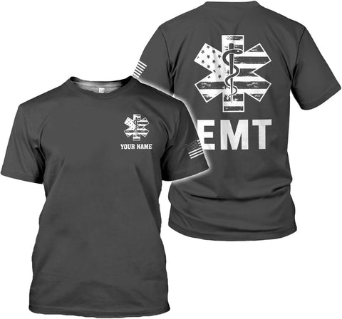 Mostefy Personalized EMT Shirt, EMS Shirt, Customized EMS Shirts,EMT Paramedic Uniform Emergency Medical Technician Shirts