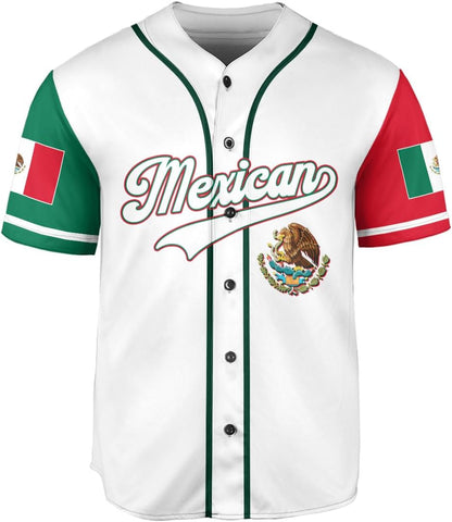 RoyalBro Personalized Mexico Baseball Jersey, Mexican Jersey for Men & Women, Mexican Flag Jersey, Mexico Shirt Camisas