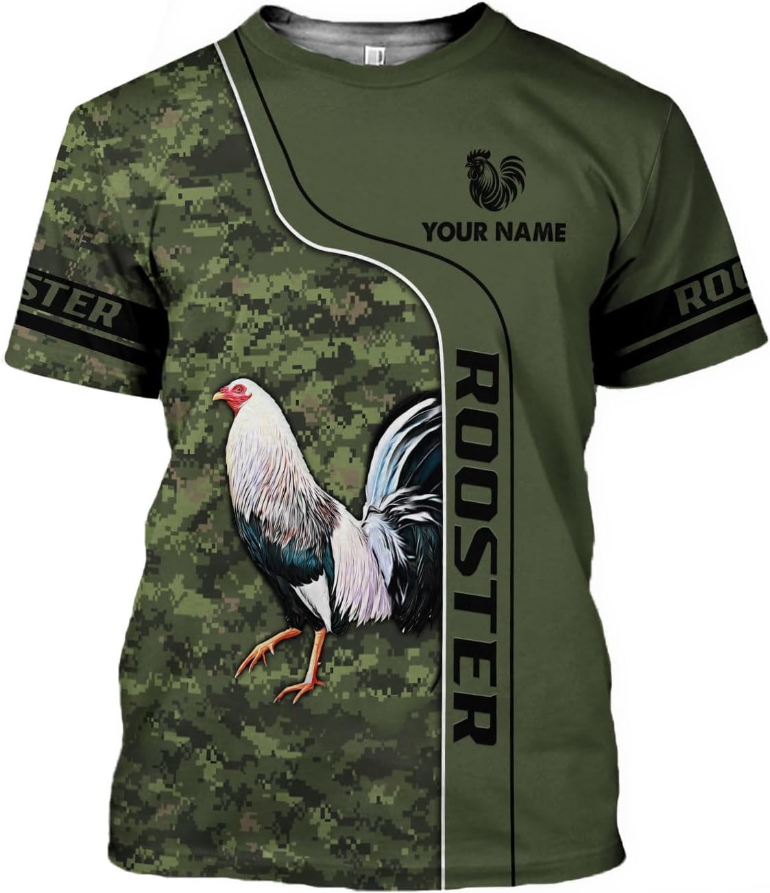 Mostefy Personalized Name Rooster Shirt 3D, Rooster Shirts for Men, Chicken Tshirts Shirts for Women, Funny Chicken Shirts