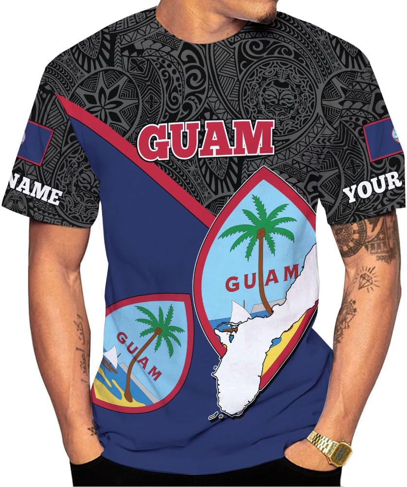 MoonArt Personalized Guam Shirt - Guahan Pride Tshirt for Men & Women - Guam Gifts Tee