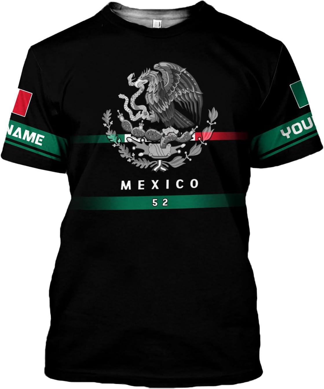 Rivelus Personalized Name Mexican Shirts for Men, Customized Mexico Shirts for Men, Mexico Shirts for Women Mexico Shirt