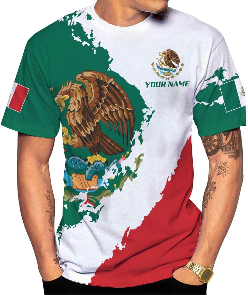 Royal Fight Personalized Mexico Shirts, Mexican Shirts for Men, Customized Mexico T-Shirt for Men, Mexico Eagle Flag Shirt