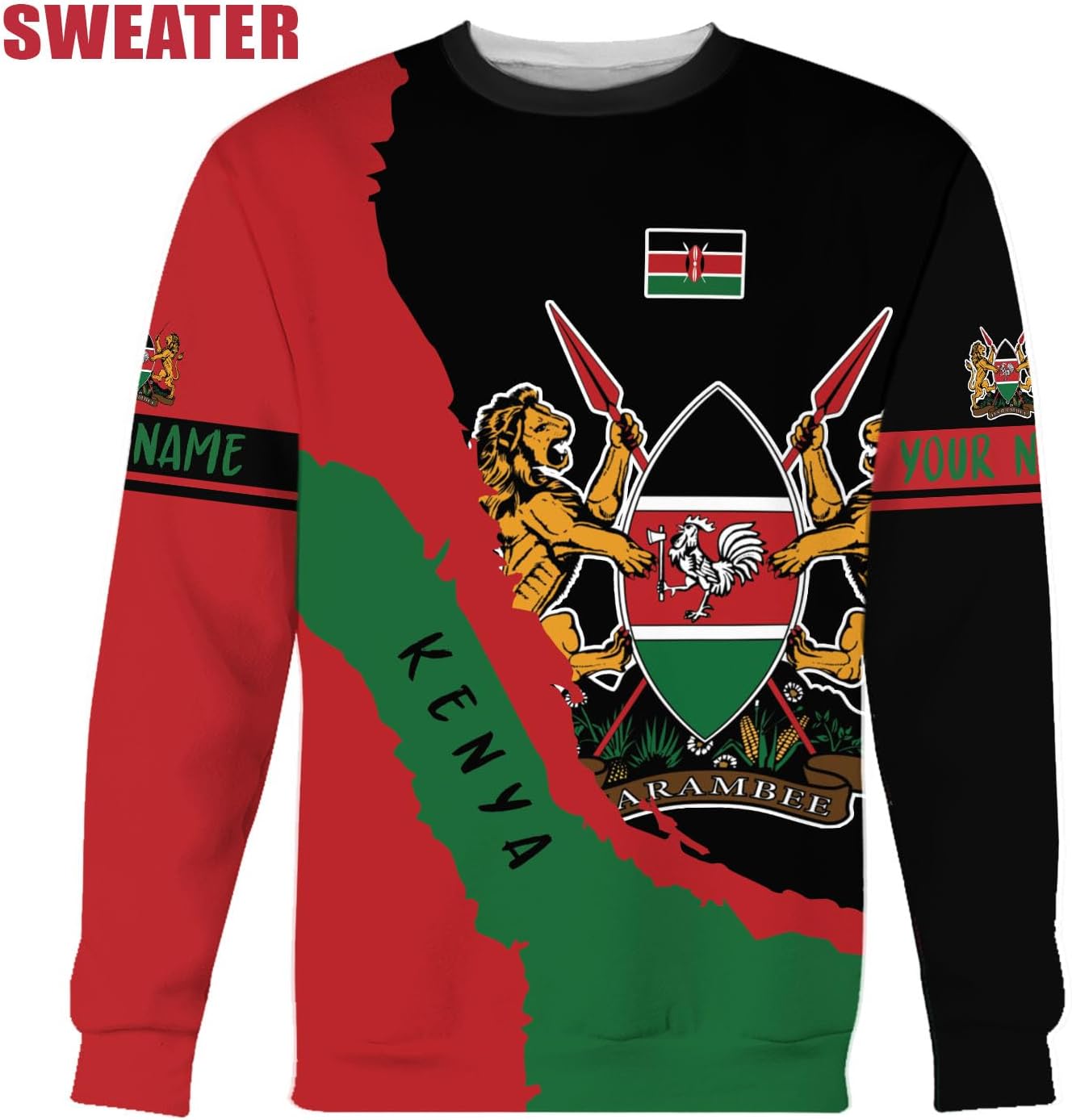 Personalized Kenya Flag 3D Shirts - Kenyan Pride Gift