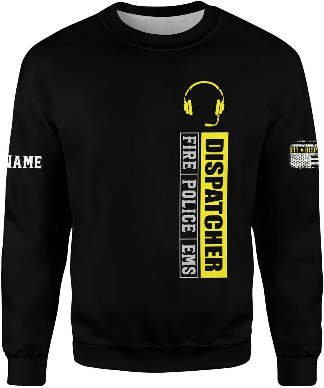 Personalized Name Dispatcher Thin Yellow Line US Flag Dispatcher T-Shirt, Custom Name Dispatcher T Shirts for Men and Women