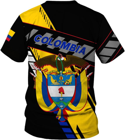 Mostprints Personalized Colombia Shirt 3D, Custom Colombia Flag Shirts for Men Women, Colombian Pride T-Shirt, Unisex Shirt