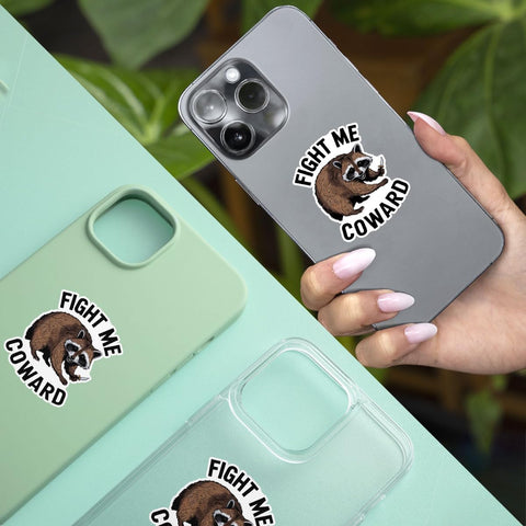 (3pcs) Fight Me Coward Sticker, Racoon Meme Sticker, Funny Racoon Sticker Die-Cut Waterproof Vinyl Sticker for Laptop Water Bottle Phone Window Helmet Decal Gift