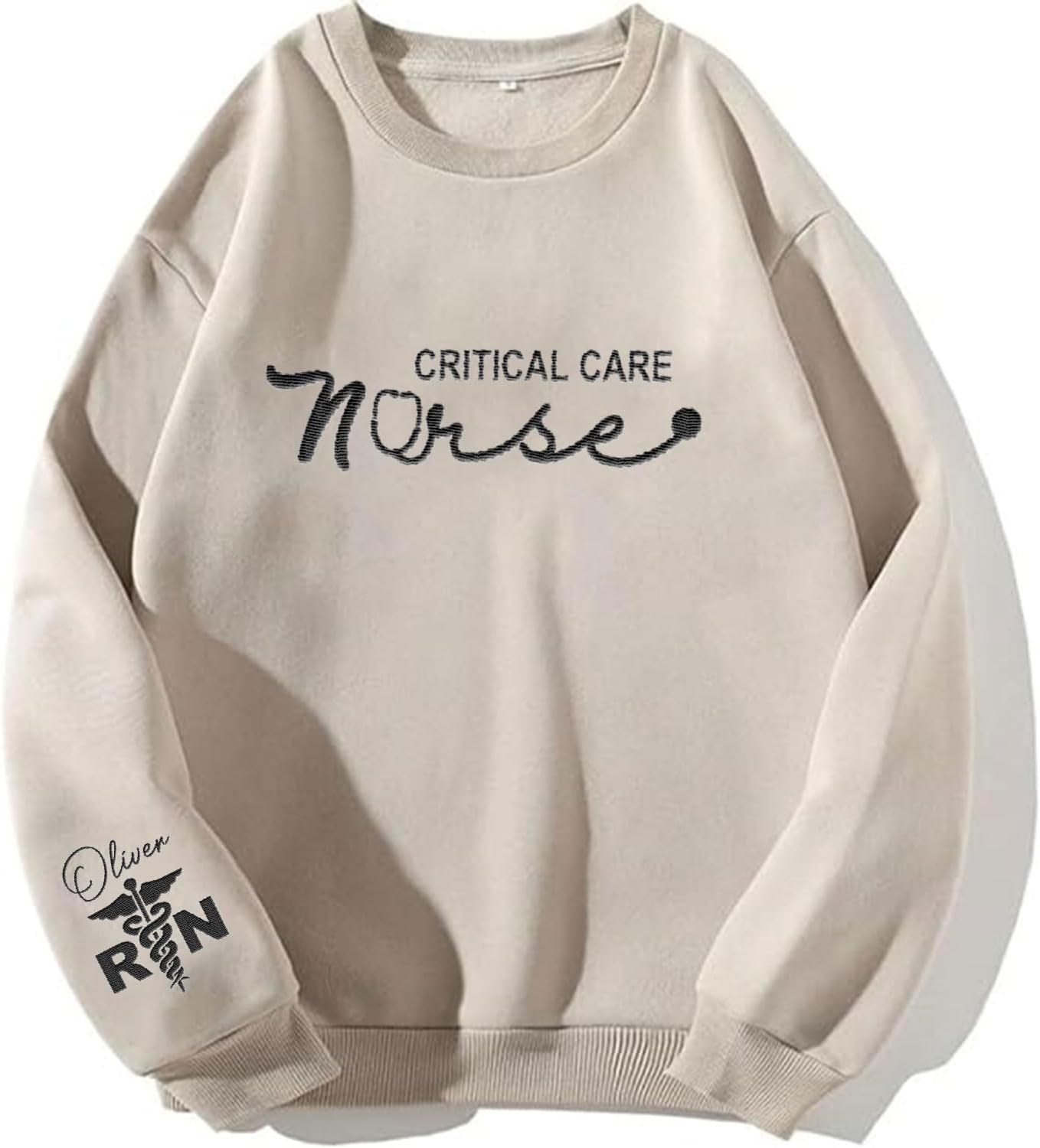 Suseaz Personalized Embroidered Nurse Sweatshirt, Custom Name Nurse Sweatshirt, Gift For Nurse, Women, Nursing School Shirt