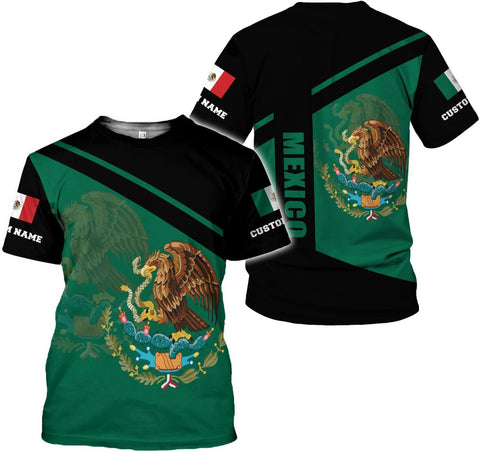 Personalized Mexican Shirts for Men 3D Customized Mexico Shirts for Men Mexico Shirts for Women Mexico Flag Shirt (HD180)