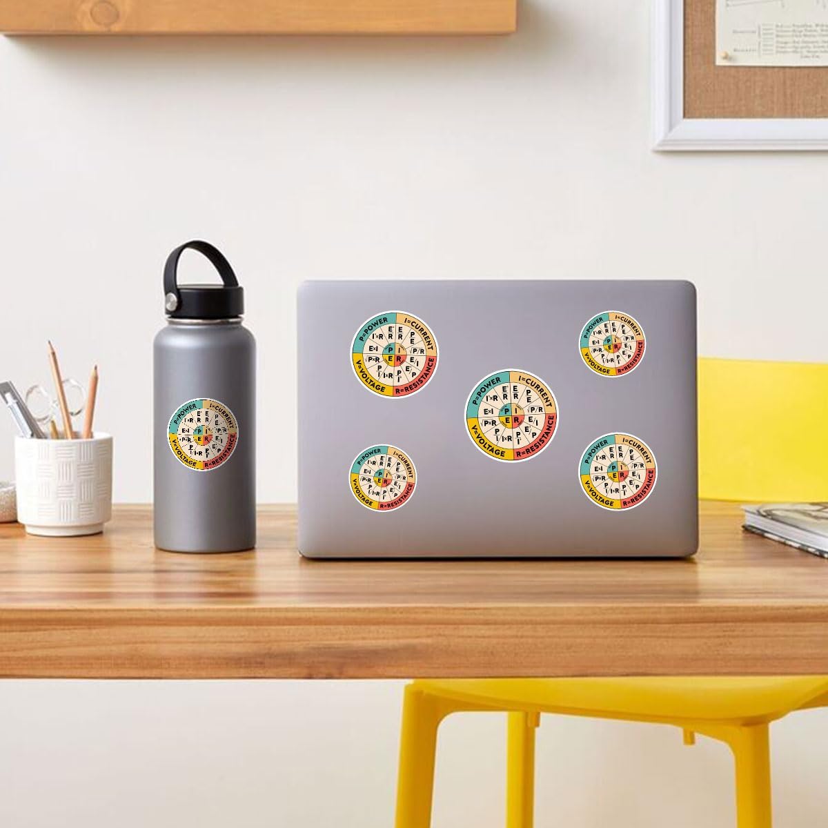 3 Pcs Ohms Law Sticker, Ohms Law Wheel Electrician Hard Hat Physics Stickers, Inappropriate Stickers, Programming Stickers - Vinyl Sticker 3 Inches for Water Bottles Laptop Phone Car Window Helmet