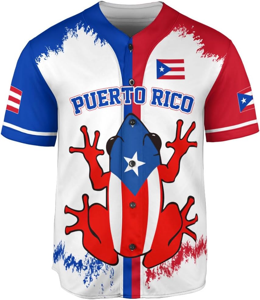 RoyalBro Personalized Puerto Rico Baseball Shirt - Custom Team Name, Puerto Rican Baseball Jersey for Men