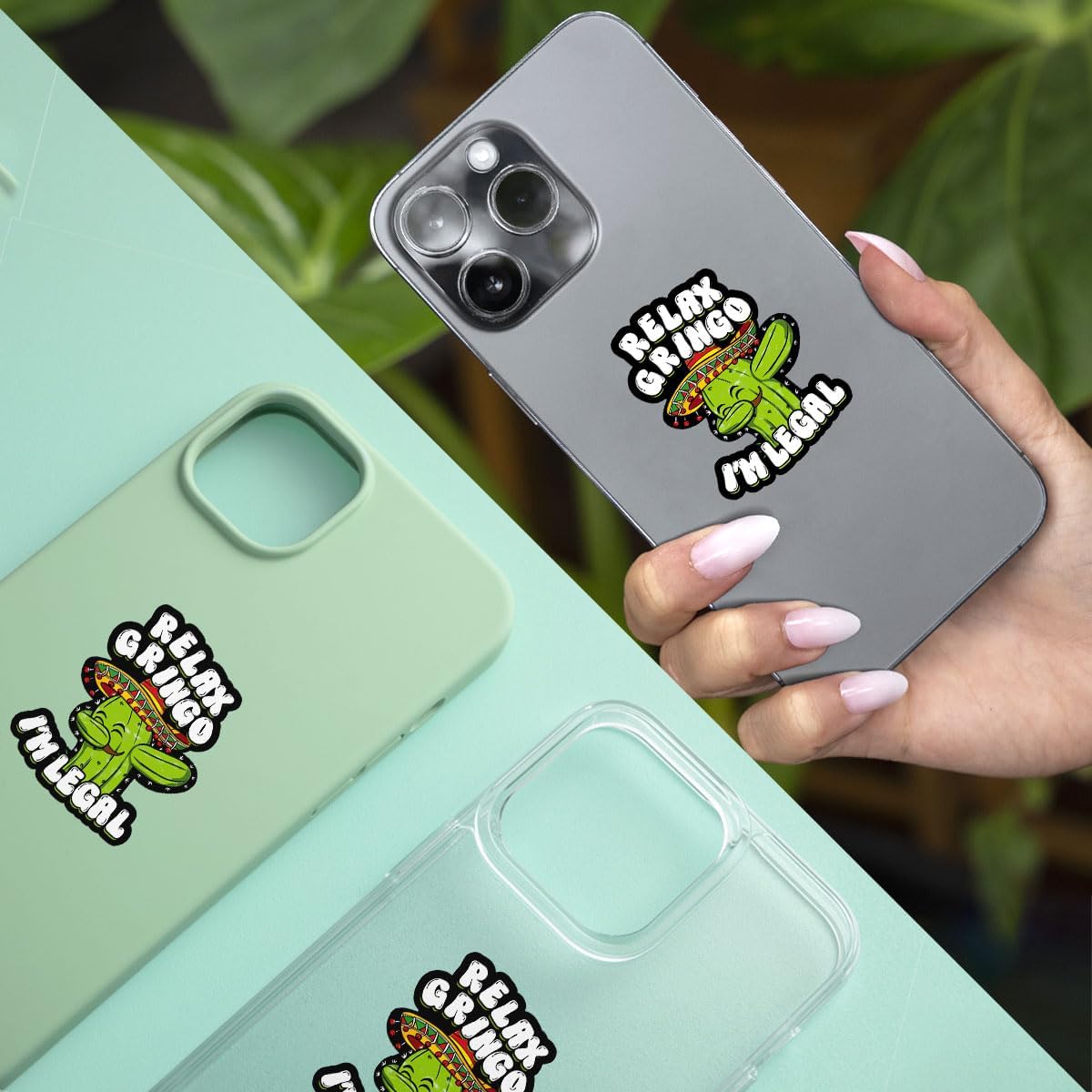 3 Pcs Relax Gringo Im Legal Sticker, Relax Gringo Im Legal Sticker for Car, Relax Gringo Calcomanías De Mexico Funny Immigrant Calcomanias Mexico Mexican Cactus Stickers for Truck Car Helmet (G1)