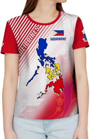 Mostprints Personalized Name Philippines Shirts 3D, Filipino Flag Pride Shirt Philippines Shirt Flag Tshirt for Men Women S-5XL