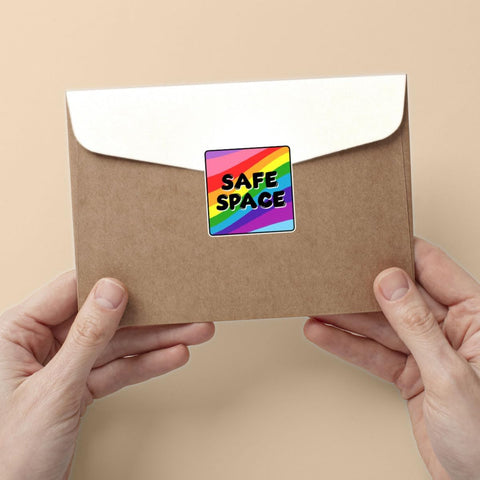 3 Pcs Safe Space Sticker, Intersectional This is A Safe Space Stickers, Safe Space LGBTQ+ Heart - Rainbow Decals for Laptop Phone Water Bottle Cars Phone Case Laptop 3"x3"