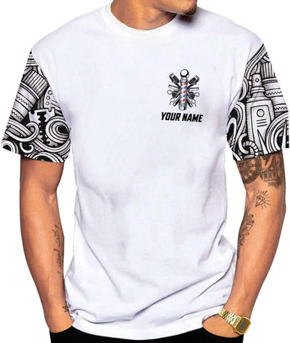 Vybonz Personalized Name Barber Gift for Barber 3D All Over Printed Shirts Gift for Men and Women