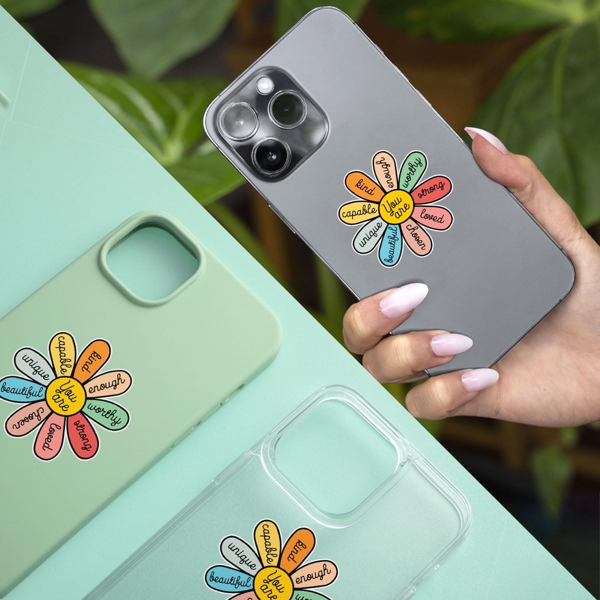 3Pcs You are Unique Enough Worthy Loved Bible Verse Jesus Christian Inspirational Quote You are Beautiful Worthy You are Enough Stickers Motivational Decal for Laptop Bottle Phone Car Hard Hat 3"