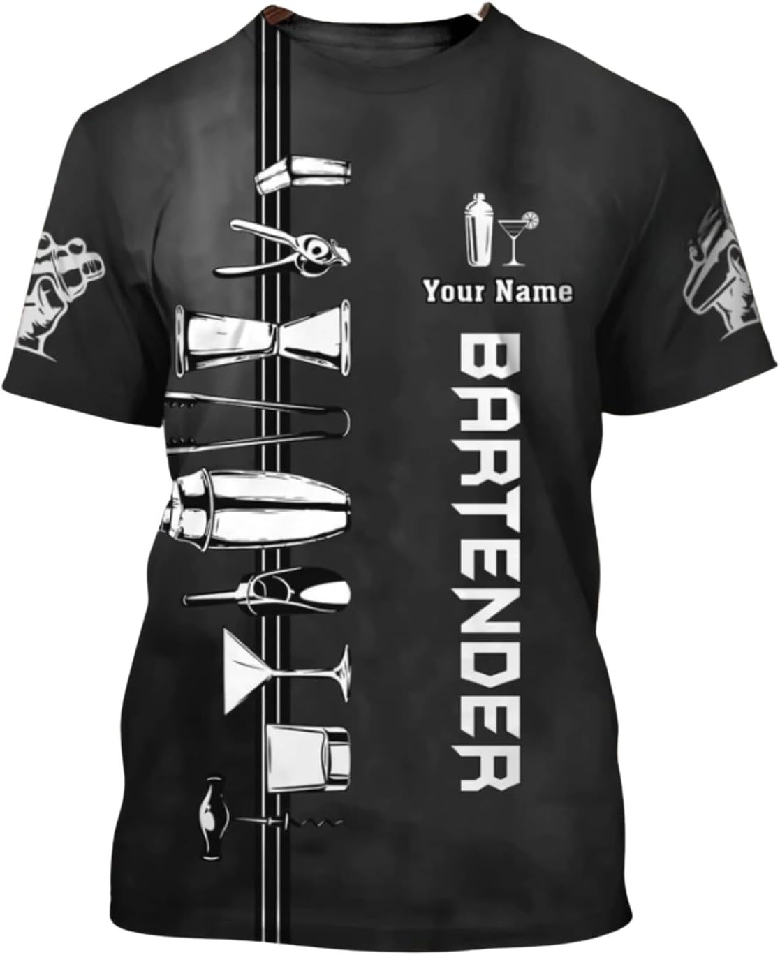 MAPrints Personalized Bartender Shirt Custom Bartender Tshirts Bartending 3D Tshirts Bartender Barista Camisas Tshirt for Men