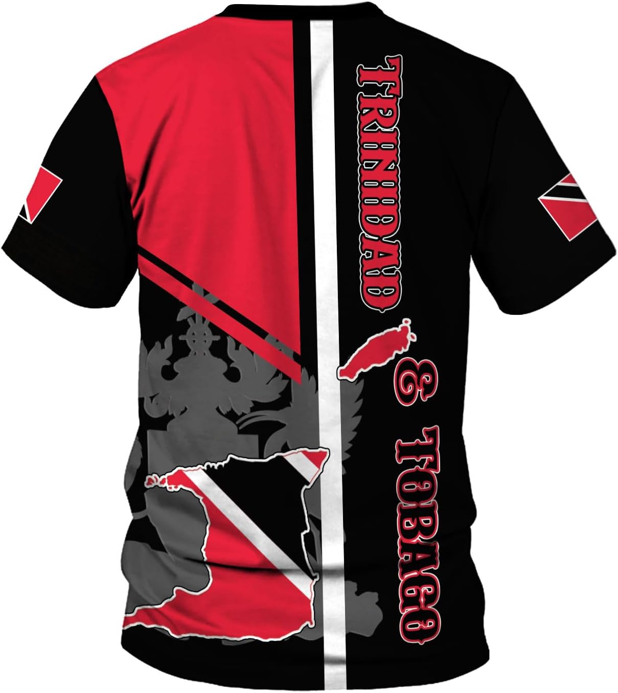 MoonArt Personalized Trinidad & Tobago Shirts Trinidad and Tobago Coat of Arms Flag 3D Shirts Trinidad Pride Gift