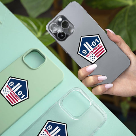 (3Pcs) Never Forget Twin Towers 9/11 Sticker, 9/11 USA Flag Memorial Sticker, Patriotic Day Decal, Memorial Car Decals - Stickers for Laptop Water Bottle Phone Car Window Helmet 3"