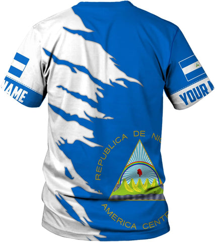Vybonz Personalized Nicaragua Shirt 3D, Nicaragua Flag Shirts, Nicaraguan Camisas T-Shirt, Nicaragua Shirts for Men Women