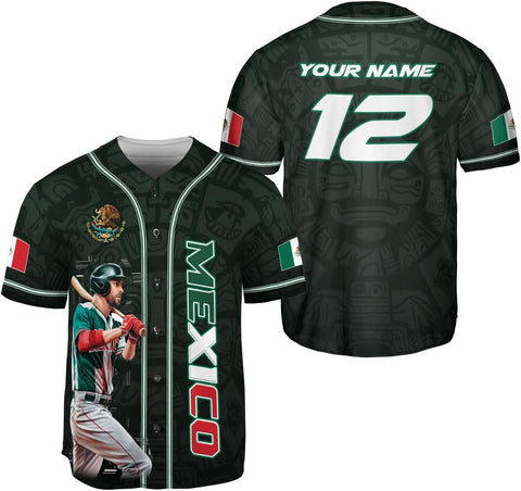 Mostprints Personalized Mexico Baseball Jerseys Mexican Eagle & Flag Shirt for Teams, Mexico Shirts for Men & Women Size S-5XL1