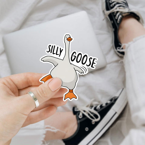 (3pcs) Certified Silly Goose Sticker, Silly Goose Sticker, Funny Goose Stickers Die-Cut Waterproof for Laptop Water Bottle Phone Window Helmet Decal Gift