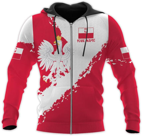 Vybonz Personalized Poland Hoodie Women & Men 3D, Poland Pride Shirt Polish Eagle