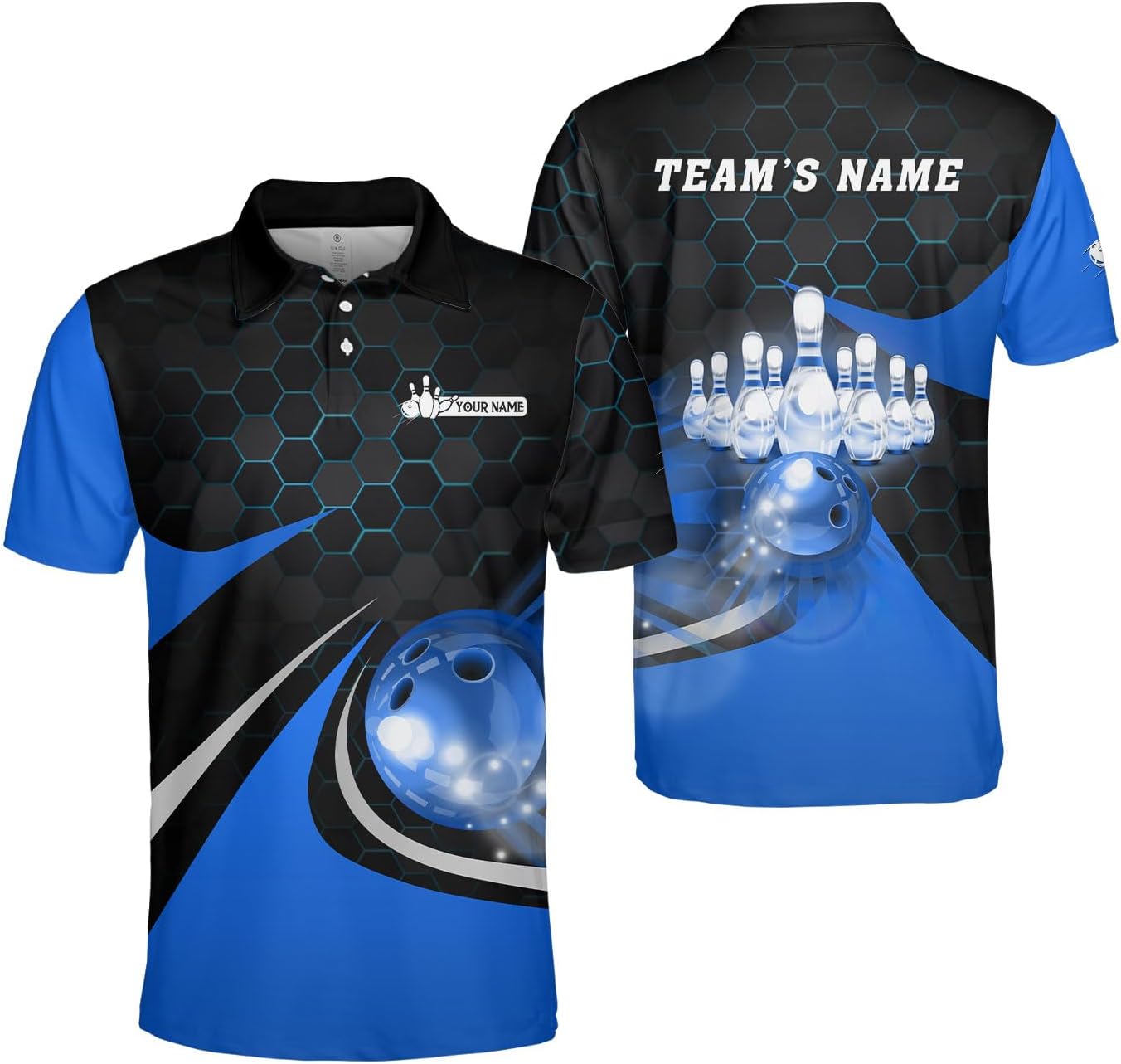 Mostprints Personalized Name Bowling Polo Shirts 3D for Men and Women, Bowling Shirt, Bowling Team