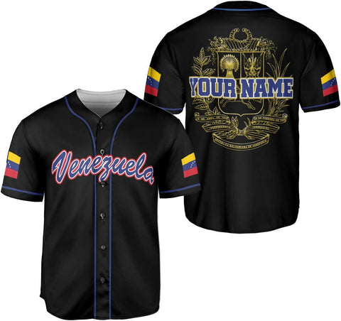 Personalized Name Venezuela Baseball Jersey Shirt, Venezuela Jersey for Men and Women Baseball Jersey Shirt Unisex S-5XL