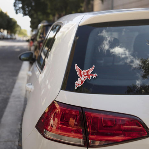 3 Pcs Angel with Machine Gun Sticker, Gun Stickers Decals, Cupid Stickers, Offensive Bumper Stickers - Funny Vinyl Stickers for Water Bottles Laptop Phone Car Window Helmet 3 Inches
