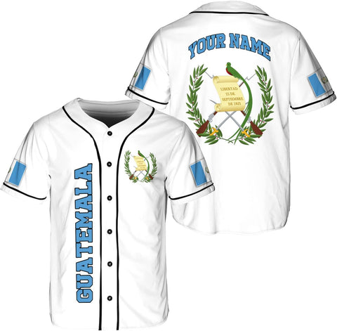 Personalized Name Guatemala Baseball Jersey Shirt Guatemala Camisas Guatemalan Pride T-Shirt Guatemala 3D Shirts