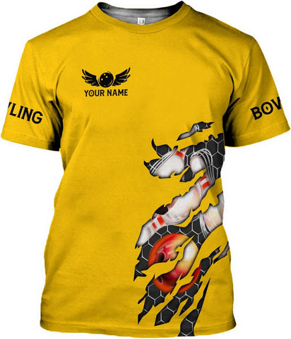 MoonArt Personalized Name Bowling Shirts for Men and Women 3D, Bowling Shirts for Team Bowling, Bowling Shirts Gift