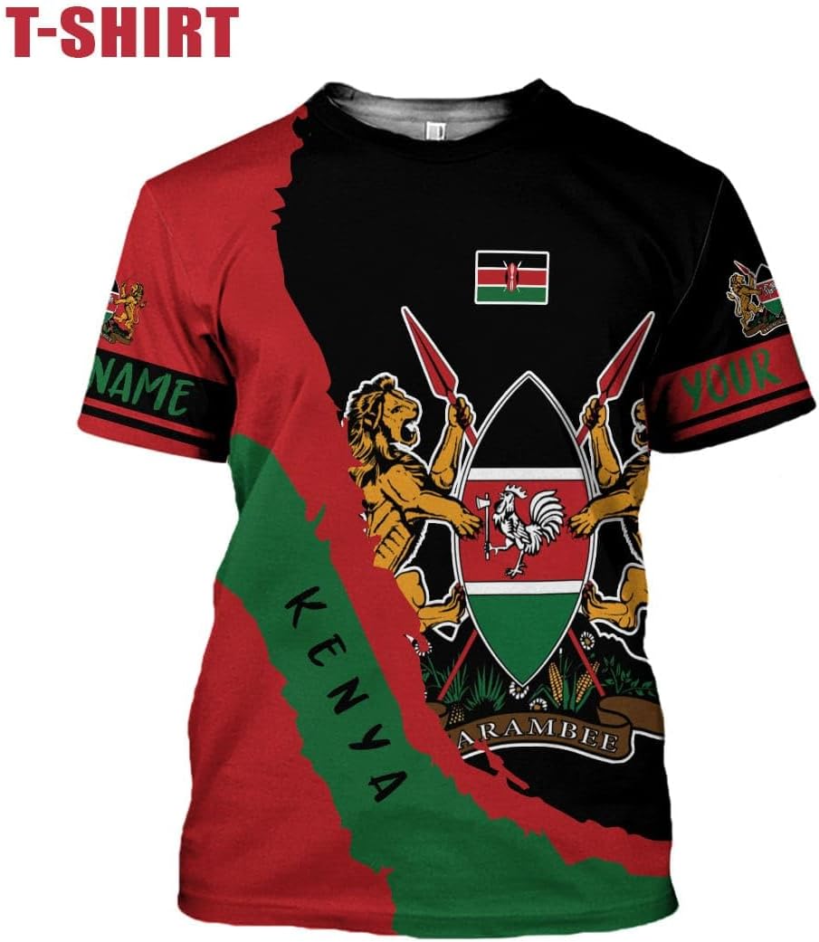 Personalized Kenya Flag 3D Shirts - Kenyan Pride Gift