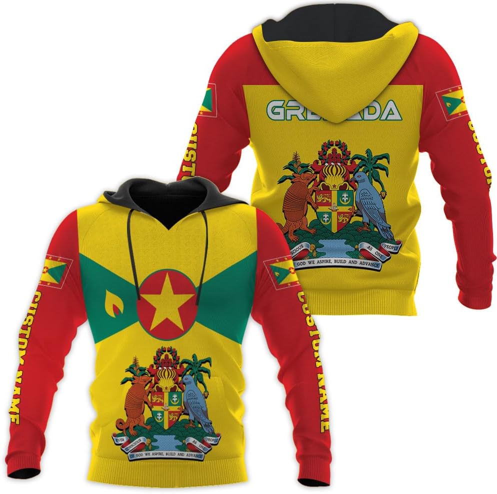 Personalized Name Grenada Shirts for Men, Grenada Shirts for Women, Proud Grenadan Shirts, Grenadian Flag Pride Shirt
