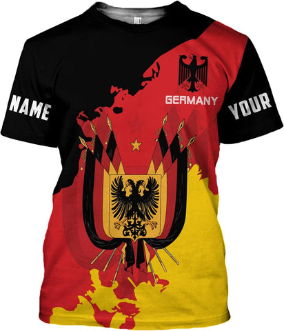 Mostprints Personalized Name Germany Shirt 3D, Custom German Shirt gift for Men and Women, German Flag Shirt Gift S-5XL