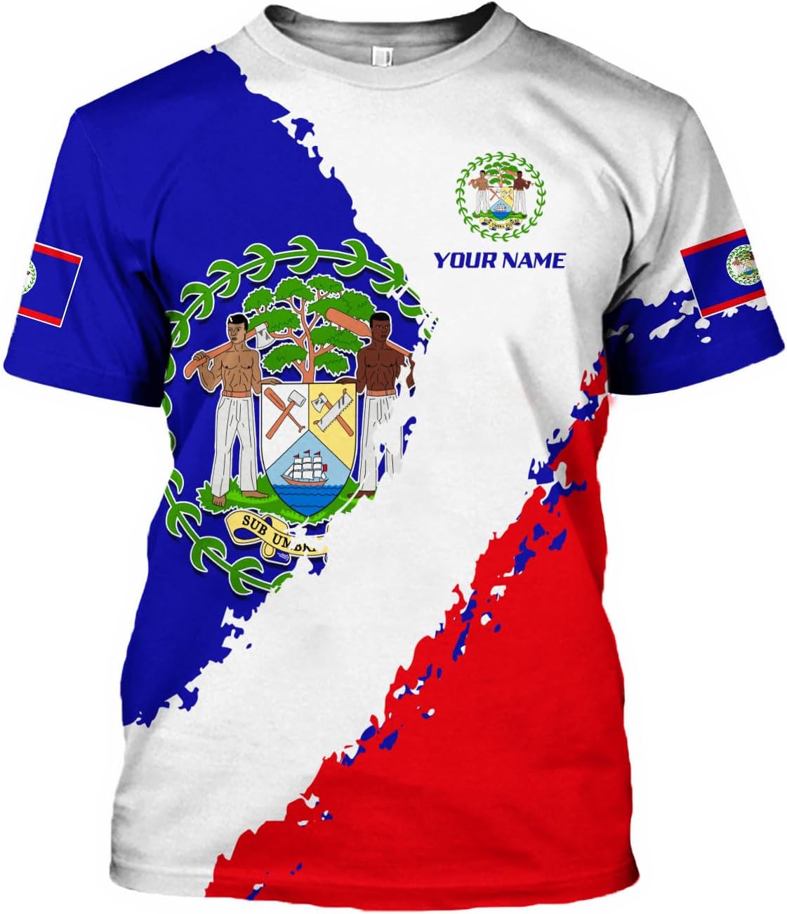 Artparel Personalized Belize Shirt Coat of Arms of Belize Flag Shirts Belizean Country Flag Gift T-Shirt Belizean Shirt S-5XL