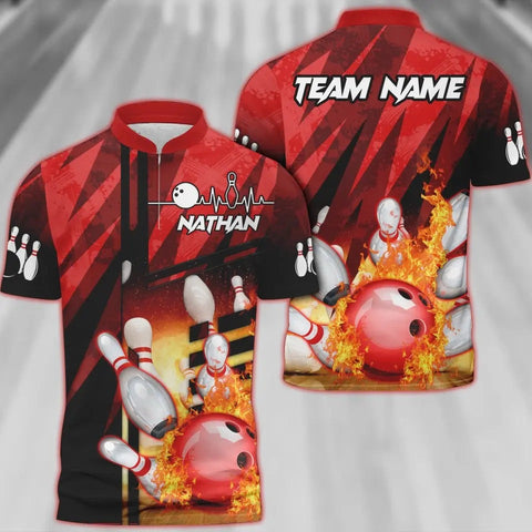 Mostprints Bowling And Pins Abstract Grunge Texture XX Multicolor Option Customized Name 3D Shirt