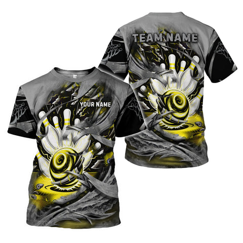 Custom Name Bowling Shirt for Men, 3D Bowling Shirts, Short Sleeve Shirts for Team Bowling