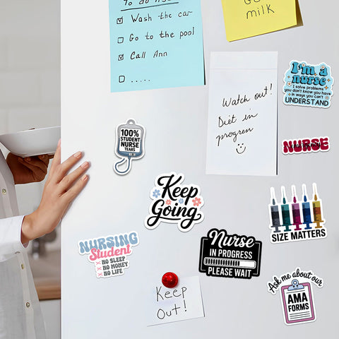 (10PCS) Nurse Sticker 3in, Cute Vinyl Decals for Nurses Nursing Students, Healthcare Workers, Appreciation Gifts, Waterproof STICKER for Laptop Water Bottle Notebook