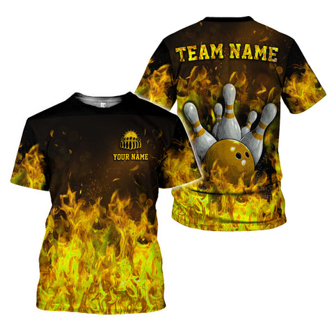 Custom Name 3D Bowling Shirt, Bowling Shirts for Men, Short Sleeve Shirts for Team Bowling