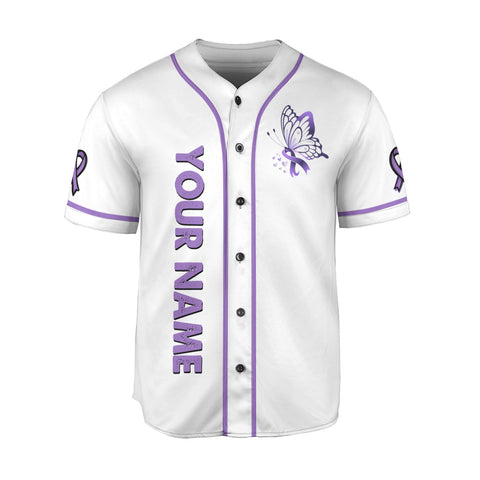 Custom Name Pancreatic Cancer Jersey, I wear purple for someone I love Pancreatic Cancer Support Jersey