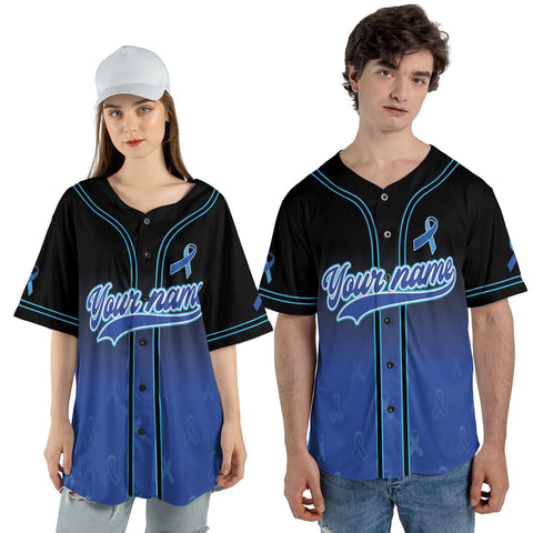 Custom Name Prostate Cancer Jersey, Nobody fights alone Baseball Prostate Cancer Baseball Jersey
