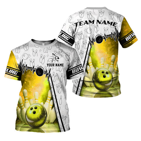 Custom Name Team Name 3D Bowling Shirt, Bowling Shirts for Men Women, Short Sleeve Shirts for Team Bowling