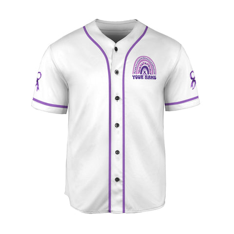 Custom Name Pancreatic Cancer Awareness Jersey, I wear purple Pancreatic Cancer Support Jersey
