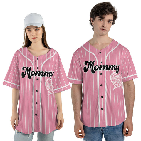 Personalized Name Number Mommy Daddy Baseball Jerseys, 3D Shirts for Women Men, Gifts shirt for new mom new dad