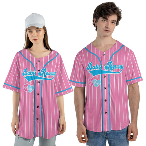 Gender Reveal party Baseball Jerseys, 3D Shirts for Women Men, Gifts shirt for new mom new dad